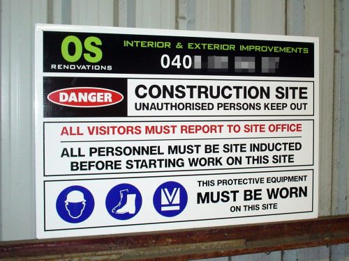 Safety Signage for construction site