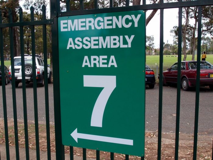 Emergency Assembly, Meeting Point Sign