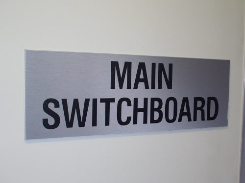 Main Switch Room Aluminium Signage