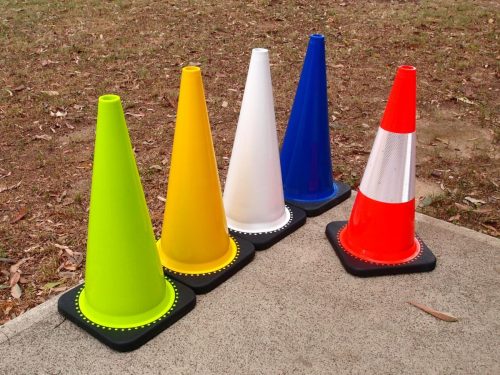 Coloured Traffic Road Cones Witches Hats