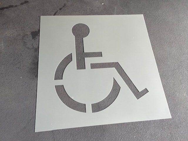 Disabled Carpark Stencil  Line Marking  Signs  Safety Wheel Chair 1200mm x 1200m