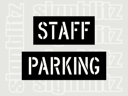 Staff Parking Stencil