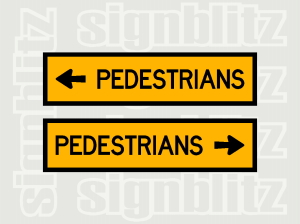 T8-2 Pedestrians Left/Right Boxed Edge Sign