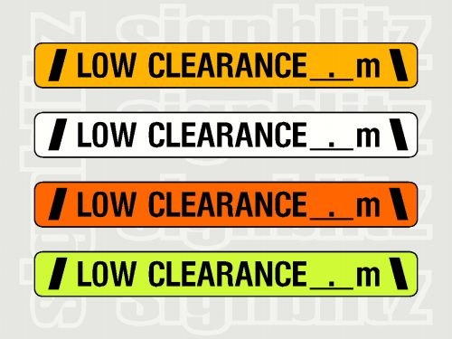 Low height clearance signage