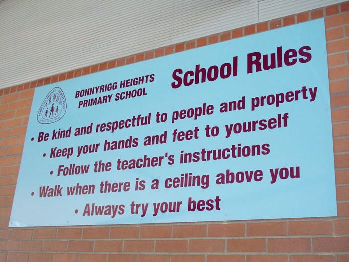 School Rules Playground PBL Sign