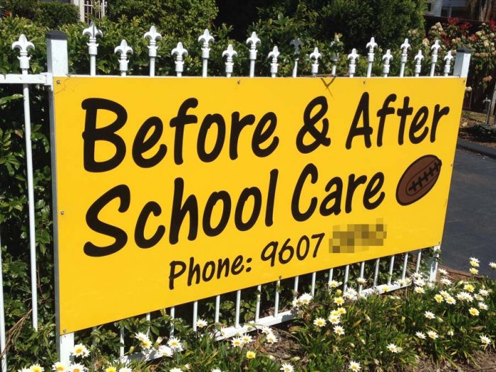 Before & After School Care Sign on ACP