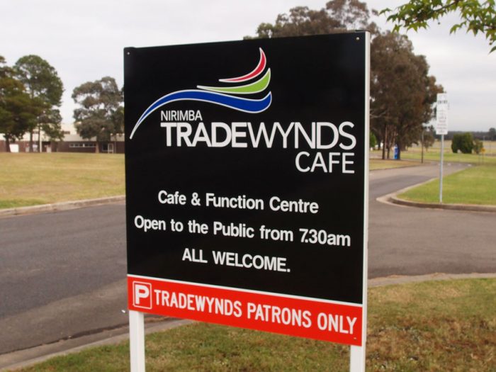 Tradewynds College Student Cafe Restaurant Sign