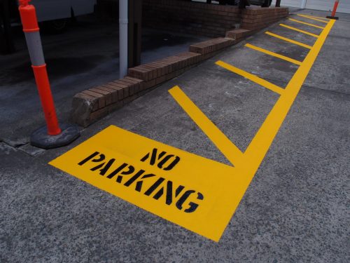 No Parking Line Marking Stencil