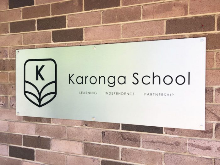 School Office Sign Brushed Aluminium KPS