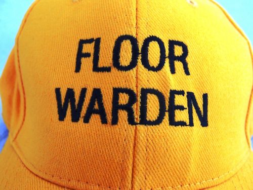 Yellow Floor Warden Cap Embroidery