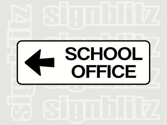 school office sign left arrow