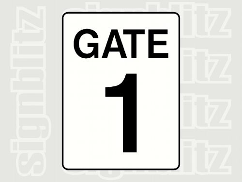 Gate number signs