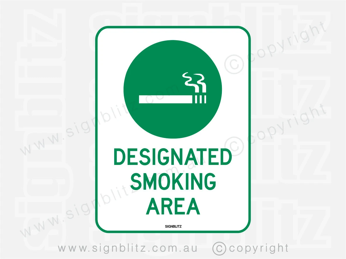 Designated Smoking Area Sign