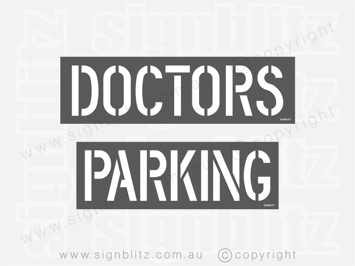 Doctors Parking Stencil