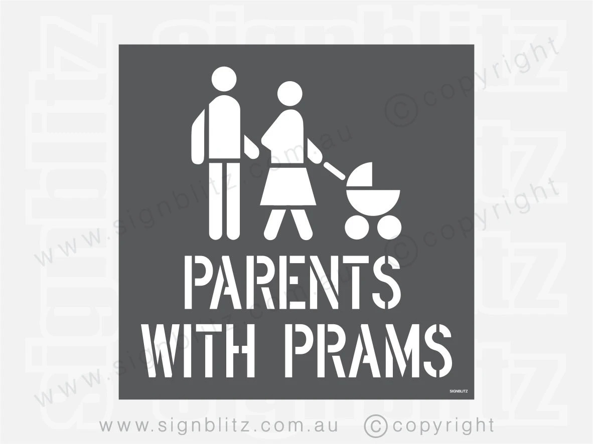 Parents With Prams Stencil