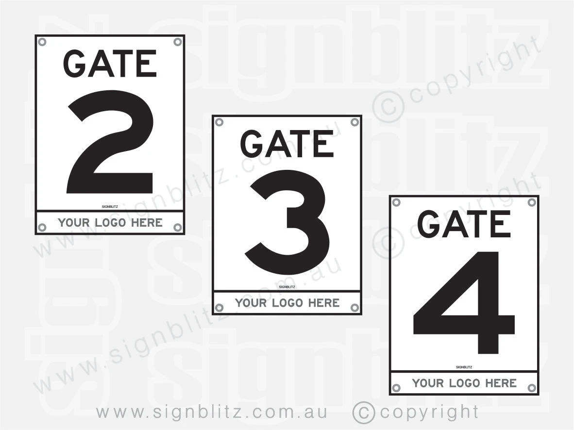 Gate Number Sign With Branding