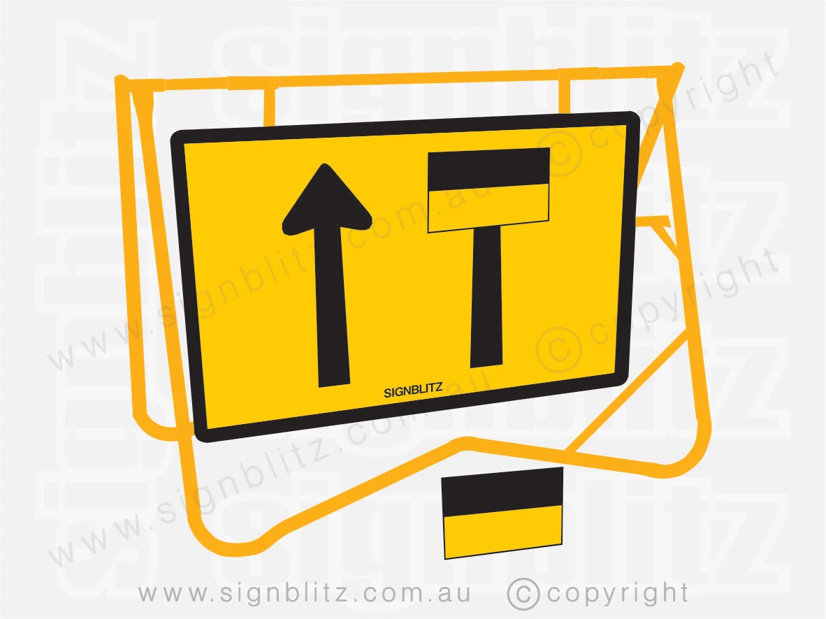 Lane Closed Sign On Swing Stand