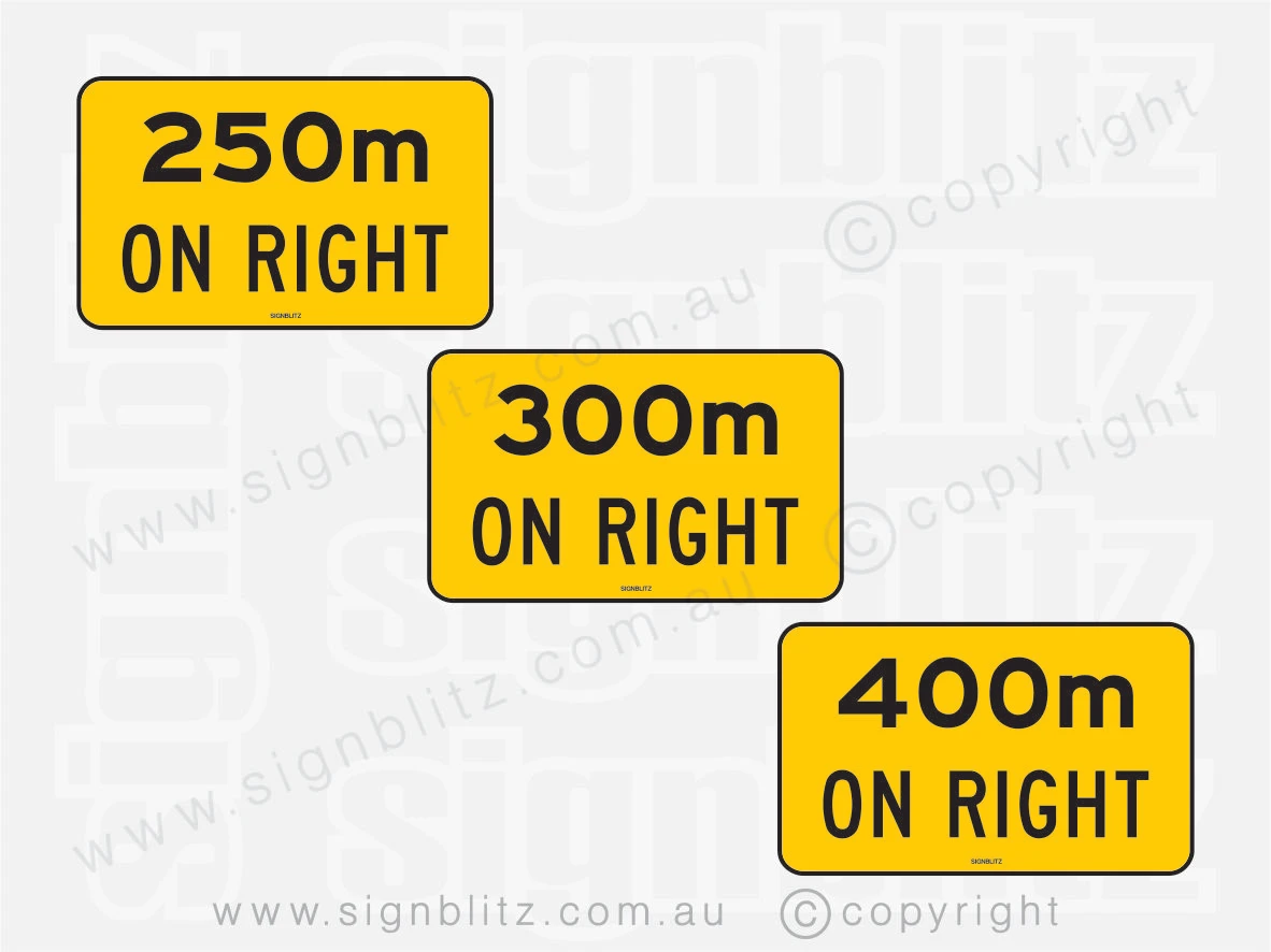 W8-207nR Sign Metres On Right