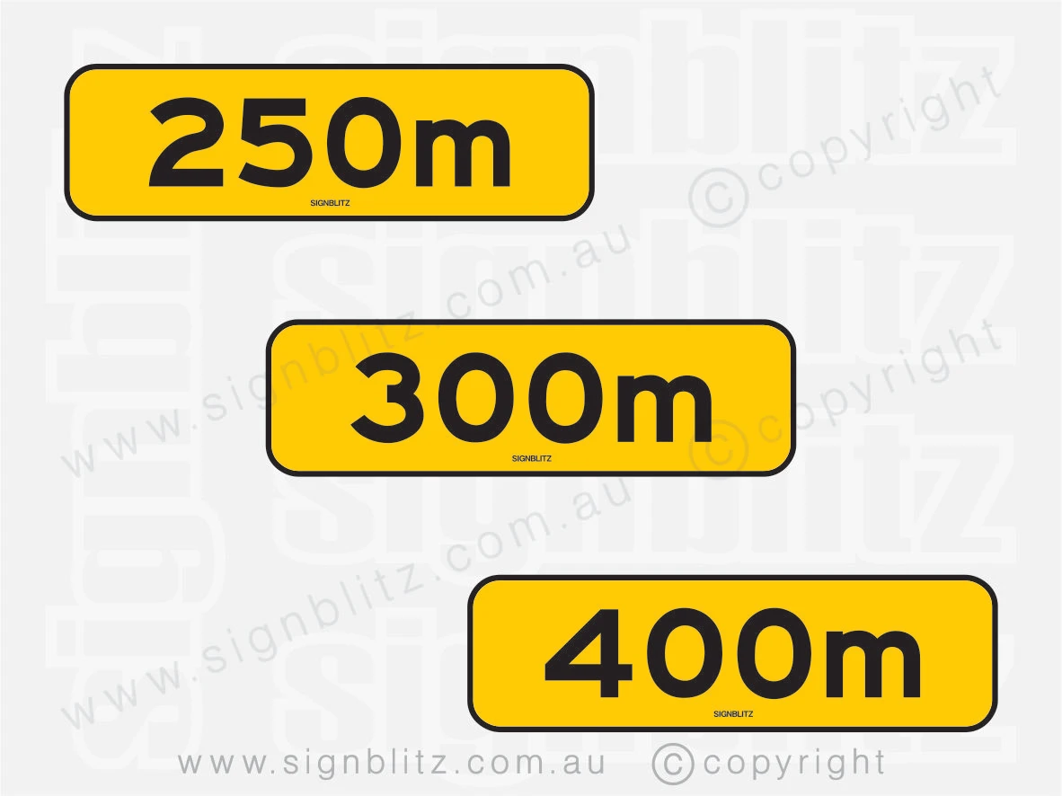 W8-5 Sign Distance Plate Metres