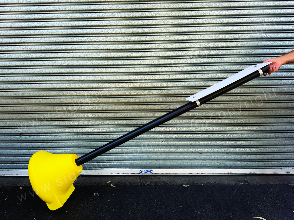 portable sign post with base