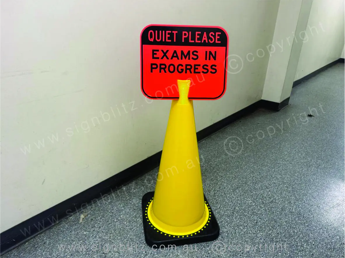 Quiet please exam in progress sign